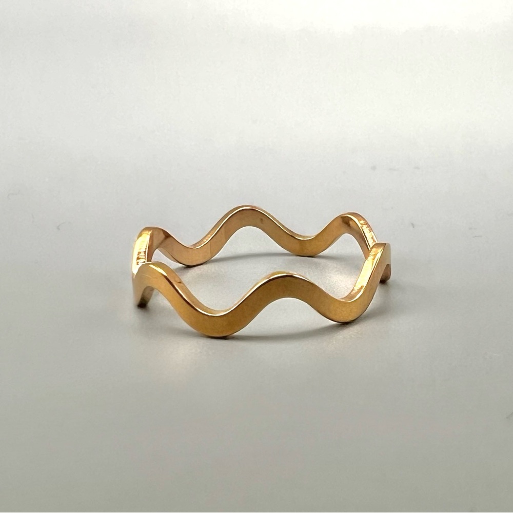 Waves Stacking Ring, Rose Gold Tone